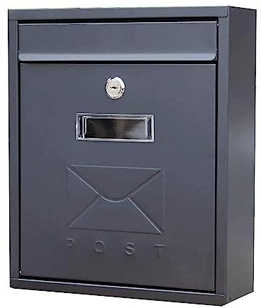 Wall-Mount Mailbox Galvanized Sheet Letter Box Rectangular Mailbox Wall Mounted Home Post Box Lockable Mail Boxes Outdoor Vertical Drop Box