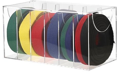 BSTKEY 1 Packung Acryl-Kampfsport-Gürtel-Display-Box für 6 Gürtel, transparenter Karate-Gürtel-Organizer, Taekwondo-Gürtelhalter, Aufbewahrung für Kinder und Erwachsene (ohne Gürtel)