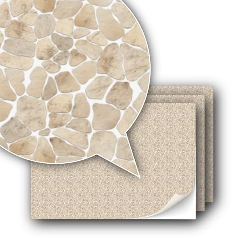 3 Blatt Selbstklebende Dekorfolie Pflastersteine und Oberflächen für Modellbau im Maßstab 1:87 Spur H0 (UK: 3,5mm Scale) (Sandstein Mosaik)