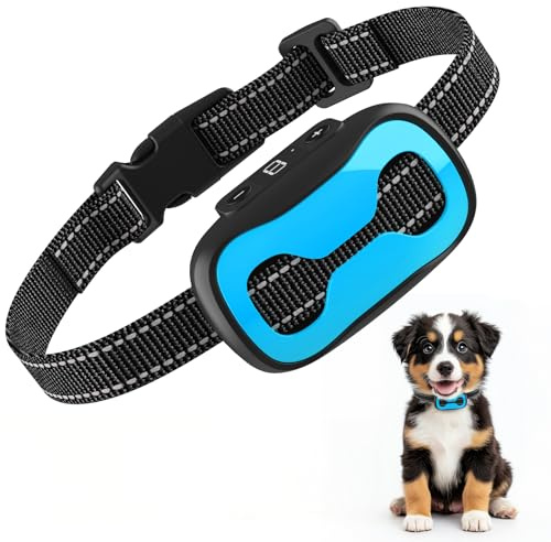 PcEoTllar Anti Bark Collars for Dogs – Bark Collar with Sensitivity Display – Barking Collar with Humane Vibration & Sound Modes – Adjustable for Small Medium Large Dogs, Blue
