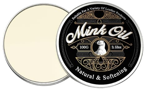 Mink Oil Leather Conditioner, 100g Organic Velour Care Softener Cleaner, 0.27 Inch Clean & Protects, softening Grease for Boots, Shoes, Clothing, Furniture, and Softness