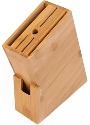 Blocco Portacoltelli in bambù Naturale 22 cm – Supporto Universale per Coltelli da Cucina con Base Antiscivolo – Design Elegante e Compatto per Tutti i Tipi di Lame