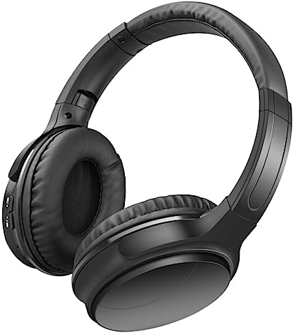 NUOBESTY Folding Wireless Over Ear Headphones with Rotation Ergonomic Comfortable Design Noise Isolating Soundproofing Range Audio Cable for Music and Sports Use