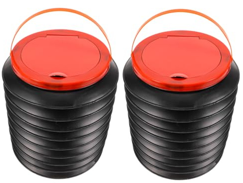 Kisangel 2piezas Cubos De Basura Plegables Para Camping Botes De Basura Para Vehículos De Jardinería De Plástico Para Almacenamiento Exterior