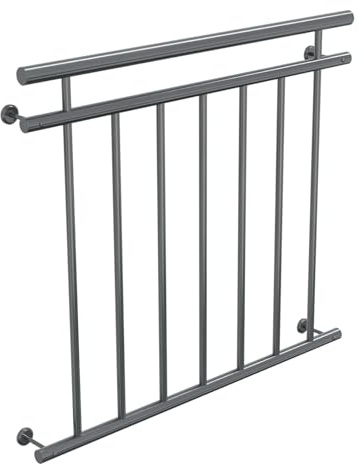 HAGO 24 - Balcon français - Grille de fenêtre - Garde-corps en acier inoxydable - 100 x 90 cm - Garde-corps - Balustrade julienne - Parapet - Balustrade - Balustrade - Balustrade - Balustrade
