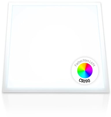 Xtend EcoLight LED Panel 62x62 Neutralweiß 5000K 40W CRI90 Hohe Farbtreue | 3800lm Rasterleuchte Friseur Slim Alu Deckenleuchte Netzteil PLs3.0