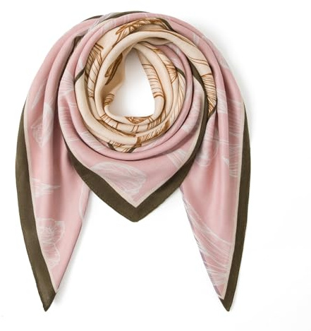 tagotry Wool Feel Square Scarf Wrap - Featherlight & Wrinkle-Free, 35x35 Shawl for Travel & Office. Ready-to-Gift.