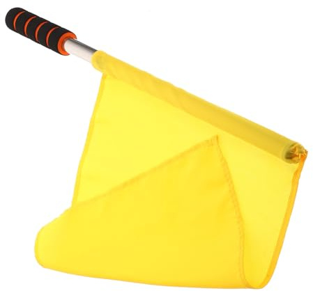 Luxshiny Bandiera da Segnalazione Arbitro Gialla Asta in Acciaio Inox e Impugnatura in Spugna, Bandiera Portatile per Partite di Calcio All’aperto e Attività Sportive, Bandierina Manuale