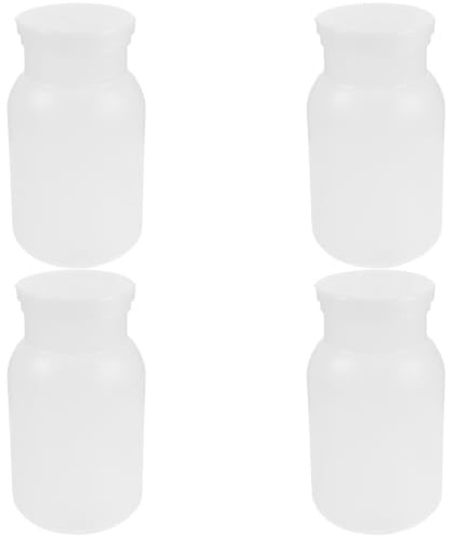 CALLARON Set 4 Pezzi Bottiglie per Coltivazione di Funghi Enoki 1100ml in Plastica Bianca, Riutilizzabili e Compatte per Giardinaggio Domestico e Vivaio Fai da Te
