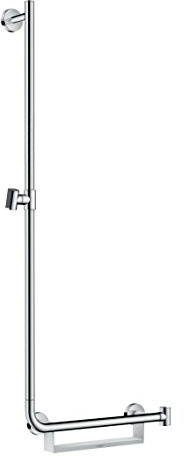 hansgrohe Unica Comfort Duschstange, 1,10 m, mit Haltegriff rechts, Weiß/Chrom