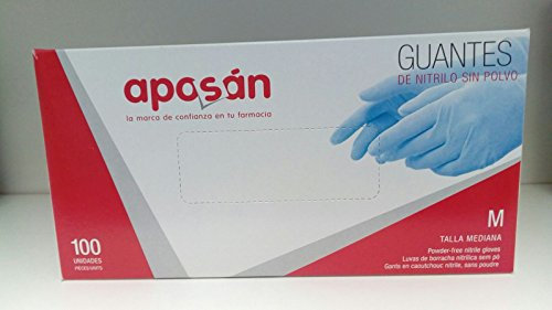 GUANTES DE NITRILO SIN POLVO TALLA MEDIANA APOSAN