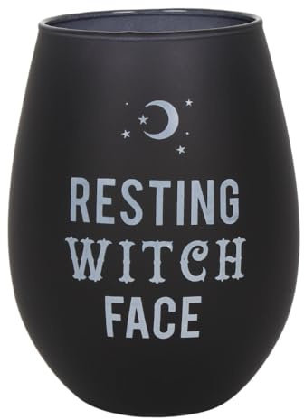 Spirit of Equinox Bicchiere da vino senza stelo con volto di strega che riposa