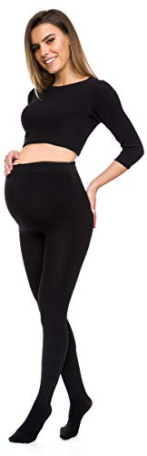 FUTURO FASHION Kvinnor moderskap nya tights randig tjock 600 D stretchiga säkra strumpor SE793