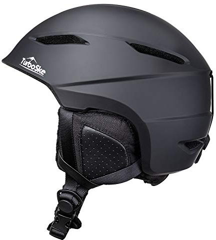 TurboSke Ski Snowboard Helmet, ASTM Standard,Audio Compatible, Black M