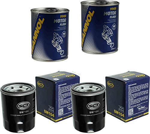 2x Original SCT Ölfilter SM 104 + 2x SCT Motor Flush Motorspülung