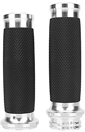Gorgeri Motorrad Lenkergriffe, 1 Paar Universal Motorrad 25mm Handgriff Aluminium + Gummi Anti-Rutsch Lenker Griffabdeckung