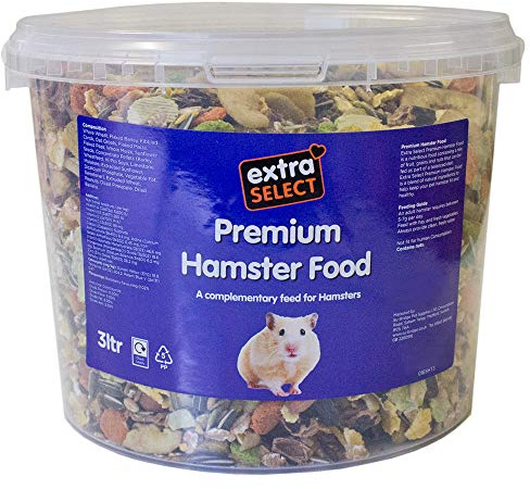 Extra Select Premium Dry Complete Hamster Food 3 Litre - Balanced Daily Diet for Hamsters with Mixed Ingredients for Health and Vitality