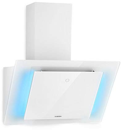 Klarstein Eleonora - Wandmontage, Kopffreie Dunstabzugshaube, EEK A++, Abluftleistung: 426 m³/h, Touch Control, RGB-Ambiente-Farbe, 60 dB, Umluft und Abluft, LED Beleuchtung, Fettfilter, 60 cm, weiß
