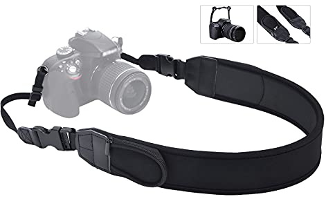 Soft Camera Shoulder Strap Neck Strap for Canon R6 R5 Mark II R7 R8 R50 R10 Nikon Z8 ZF ZFC Z7 Z6 III II Z5 Z50, Mirrorless Camera Strap with 2 Zipped Pockets for Camera Battery SD Memory Card Storage