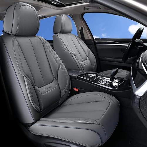 Coverado Seat Covers, Car Seat Covers Front Seats, Car Seat Cover, Car Seat Protector Waterproof, Car Seat Cushion Nappa Leather, Gray Seat Covers Carseat Cover Universal Fit for Most Cars