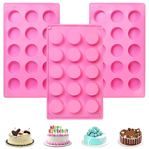 Favengo 3 Pcs Molde de Silicona para 15 Magdalenas Molde para Muffins Pequeños Molde Repostería Molde Brownie Silicona Bandeja Antiadherente para Brownies Mini Pastelitos Muffins Bizcocho Magdalenas