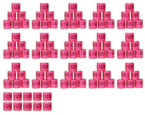 kowaku 100 Stück Taubenringe 8 mm 2023 Taubenbeine, Band für Enten, die meisten erwachsenen Vögel, Geflügel, Rosa