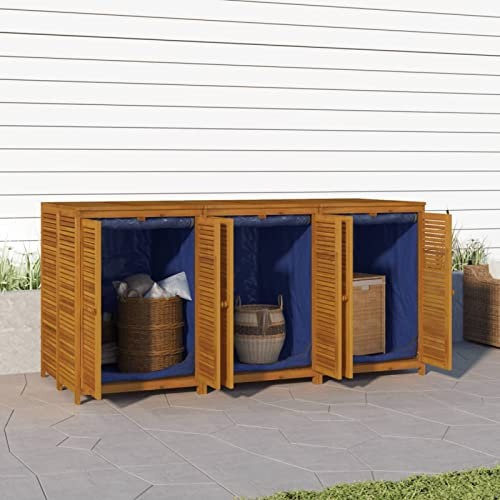 CIADAZ Gartenbox, Kissenbox Outdoor WassBerdicht, Auflagenbox, Aufbewahrungsbox, Terrassenschrank, Gartentruhe, Gartenkiste, Garten Aufbewahrung, 210x87x104 cm Massivholz Akazie
