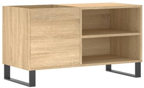 vidaXL Mueble de Discos Madera de ingeniería Roble Sonoma 85x38x48 cm, Mueble Tocadiscos, Armario para almacenaje de vinilos, Armario de Tocadiscos