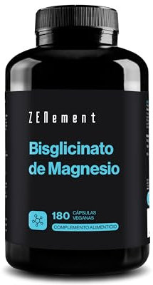Magnesio Bisglicinato, 350 mg di magnesio elementare/dose giornaliera | Scorta per 3 mesi con 180 Capsule Vegane | Anti Stress e Fatica | Dosaggio Potente & Alta Biodisponibilità | Zenement