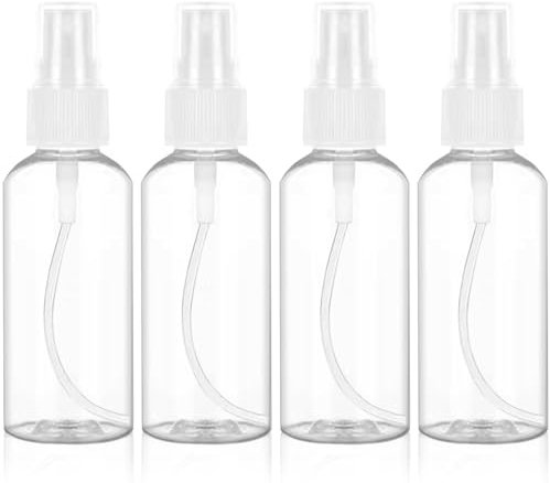 Hanyousheng 4 Pezzi Flaconi Spray, 50ml Bottiglia Spray, Flacone Spray Vuoto, Plastica Trasparente Flacone Spray, Bottiglia Spray Vuota, per Liquido Viaggio Cosmetico,Trasparente