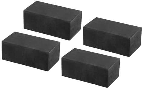 PATIKIL Tampons en Caoutchouc Anti-Vibrations, 4 Pièces, Tapis d'Isolation Des Vibrations Carrés 3,94 x 1,97 x 1,6 pour Climatisation HVAC, Lave-Linge, Sèche-Linge, Noir