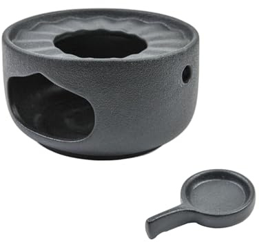 Dnyta Ceramic Teapot Warmer Black Tea Light Candle Holder Wax Warmer Tea Warmer Candle Holder Teapot Warmer for Glass, Stainless Steel, Ceramic Teapot