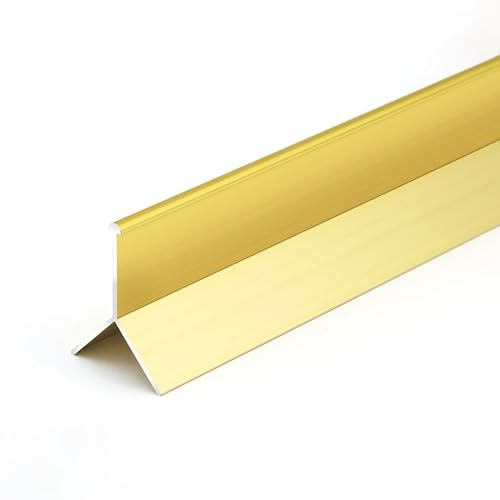Fliesenschiene Aluminiumlegierung Fliesenleisten Lang 125CM*2 Stück ÜBergangsprofil FüR Wohnzimmer, Balkon, Badezimmer(Gold,Small)