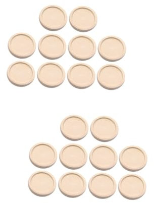 STOBOK 100stücke Holz Rundschalen Khaki Pendants Basis Für Schmuck Basteln Außendurchmesser Innendurchmesser Zubehör Für Individuelle Broschen Und