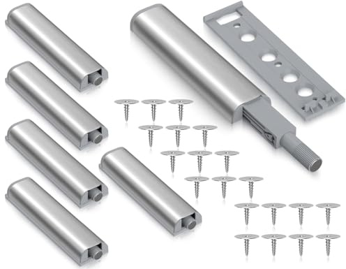 Lhbwhiz 5 Stück Drucktüröffner,Push to Open Türöffner,Schranktür Dämpfer,Tip On Drucköffner,Drucktüröffner,Druckschnapper Öffner Druck,schubladendämpfer Beschlag,für Türen Beschlag Möbel Schubladen