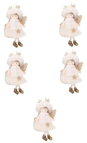 Cabilock 5St Weihnachtsengel Mädchen Christbaum anhänger christbaumanhänger Christbaumkugeln hängende Verzierung des Engelsmädchens Christbaumschmuck Weihnachtsdekorationen Stoff Weiß