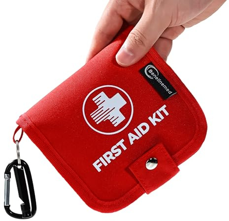 Benelinemed Mini First Aid Kit - 137 Piece Small Emergency Medical Kit for Home, Car, Travel, Camping & Outdoor Activities(Red)