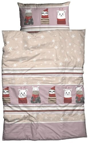 Traumschlaf Biber Bettwäsche Nisa beige ashrose