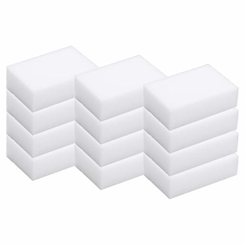 (Set of 12) All Purpose Heavy Duty Cleaning Sponges – Durable, Multi-Use White Scrubs for Kitchen, Bathroom & Home Cleaning for Every Surface - No Scratch Dish for Washing Up (Scrubbers- 12)