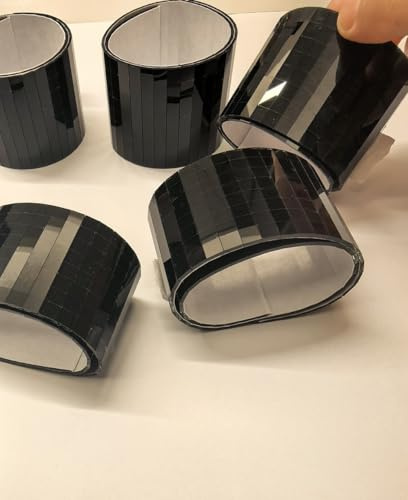 Schwarzes selbstklebendes Glasspiegel-Mosaik, 2400 Stück, 5 x 5 mm, Spiegelfliesen für DIY Discokugel, Cowboyhut, Vase, Flasche, Innendekoration
