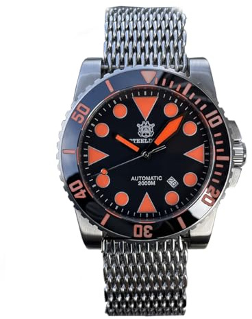 Steeldive NH35 automatische mechanische Taucheruhr für Herren, wasserdicht, Edelstahl-Mesh-Band, Sportuhr