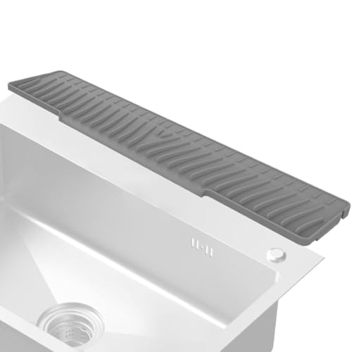 Protector contra salpicaduras de fregadero de cocina, tapete de grifo de 22.8 x 4.9 pulgadas para fregadero de cocina, protector contra salpicaduras de agua, tapete de drenaje de silicona, almohadilla
