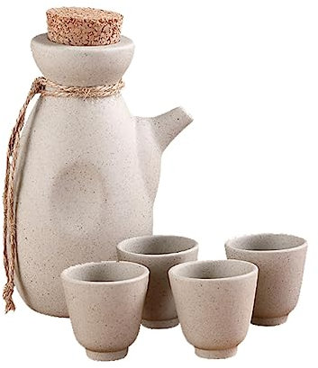 COLLBATH Sake-Topf Aus Keramik Dekorativer Wein-serviertopf Und Weinbecher Schnapshalter Minimalistischer Stil Für Hotels Restaurants Und Familien