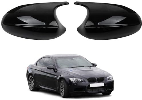 Außenspiegelkappen Glänzend Schwarz im M3 Stil, Spiegelabdeckung Links & Rechts passend für BMW E87 2007-2011, E81 2010-2012, E82 E88 2010-2013, E90 E91 Facelift 2008-2011, E92 E93 Facelift 2010-2013