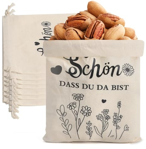 8 pezzi Sacchetti per Pane In Lino, 15 X 20 cm Sacchetti Regalo Stoffa con Coulisse Sacchetti Bomboniere Tessuto, Sacchetti per Confetti, Sacchetto Portapane