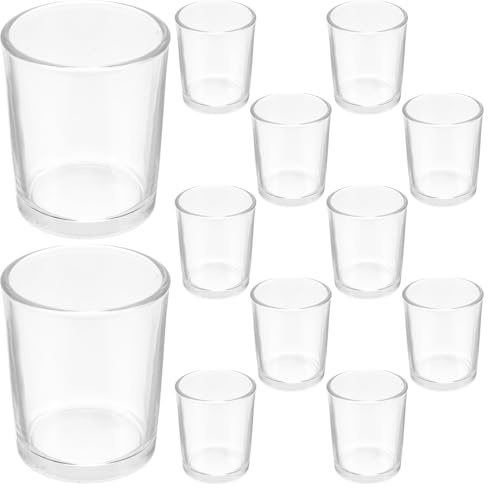 Mobestech 12 Pièces Verre à Liqueur Tasse D'alcool Verres à Vin Verres Calice De Vin Coupes D'église Artisanat De Coupe De Calice Lunettes De Camping Tasse D'eau Gobelet Transparent Un Verre