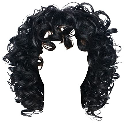 Kurzes lockiges Haar für Frauen gemischt mit goldenem Stirnband geeignet Damenperücken blonde Perücke Hochtemperaturseide schwarze braune Haarteil Zopf Rotbraun (Black One Size)
