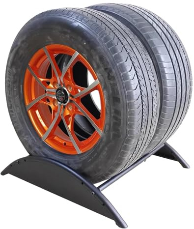 Supporto Porta Pneumatici Regolabile, Base compatta per riporre Pneumatici da Garage, espositore per Cerchi e Ruote, Supporto per Pneumatici per Cantina, Officina, Cortile.