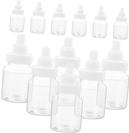 JEWEDECO 12 Piezas Caja Biberones de Transparente para Contenedores Decorativos Reutilizables para Recuerdos de Shower y Fiestas Infantiles