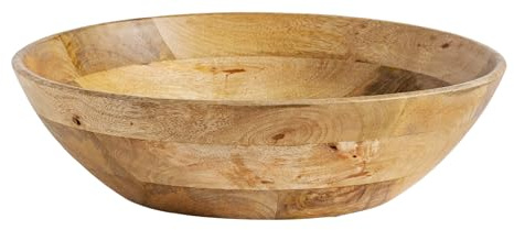 home&you - Dekoschale Enchant, Servierschüssel, Obstschale aus Mangoholz, Schale für Salat, Müsli, Snacks, Holzschale, Ø35cm - Braun